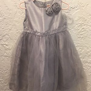 Girl’s silver dress.